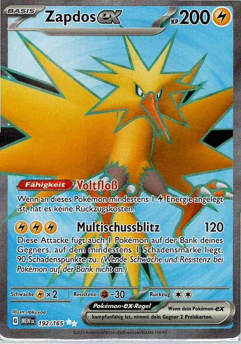 Zapdos ex (MEW 192) DE